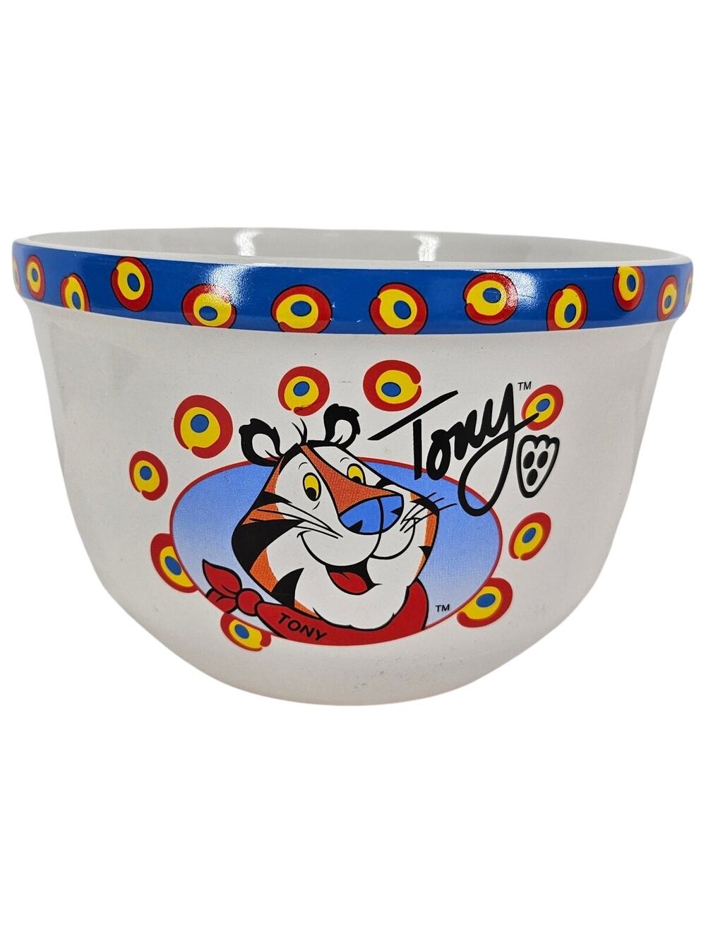 KELLOGG TONY THE TIGER THEMED CERAMIC CEREAL BOWL - COLORFUL & FUN!